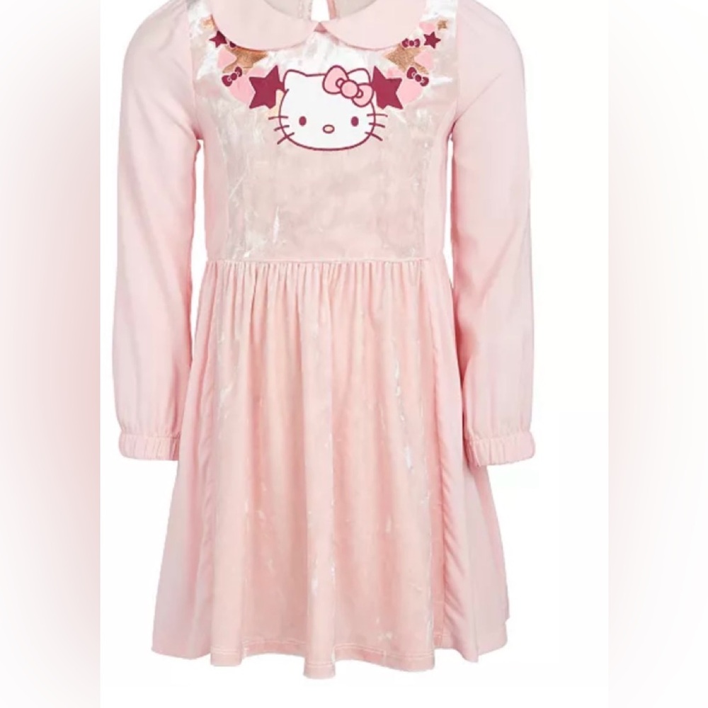 Hello Kitty Pink velvet dress size 4T